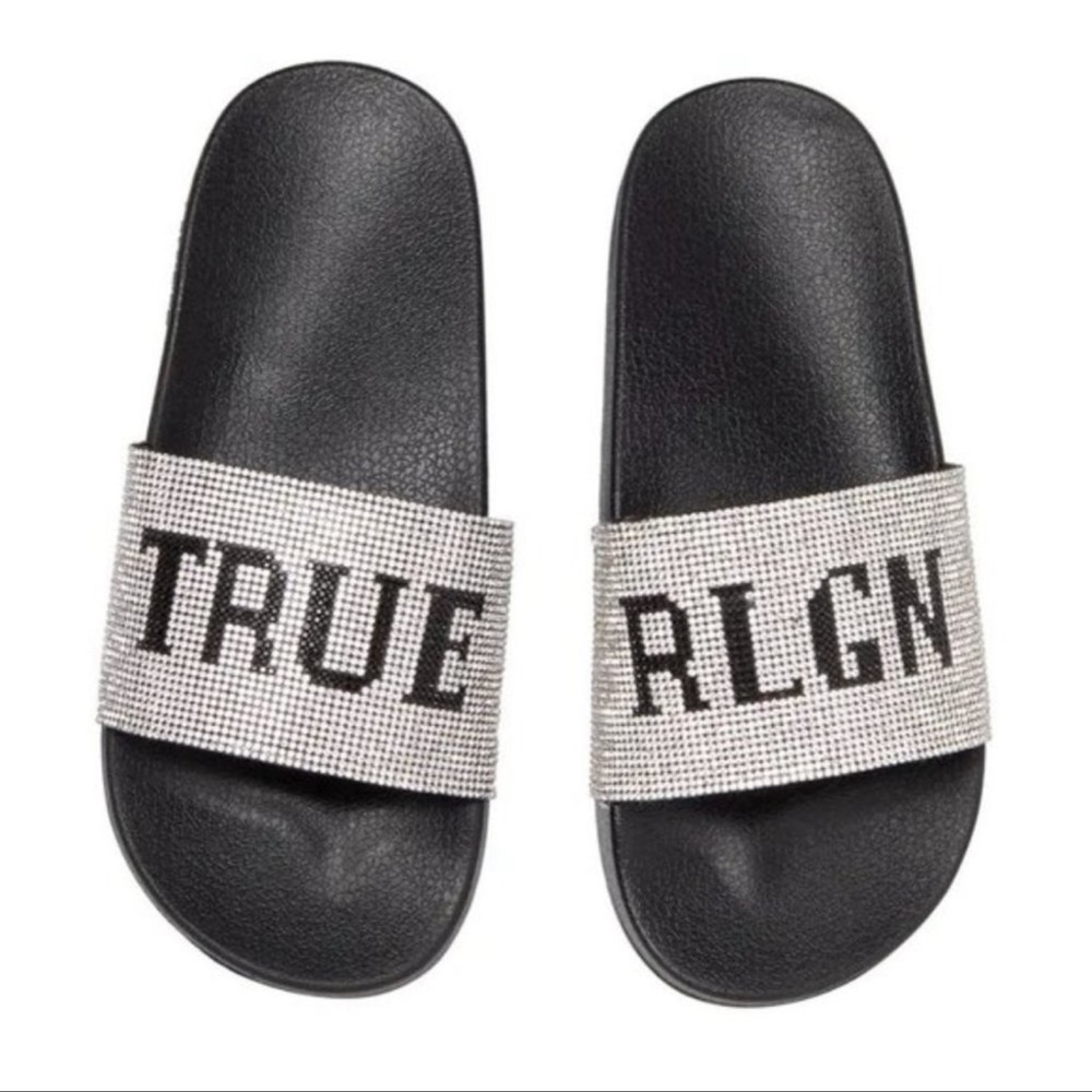 True Religion Meyer Bling Logo Sparkle Sandals